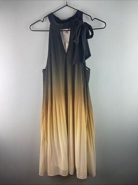 NWT Cato Sleeveless Ombre Pleated Maxi Dress with Neck Tie Size M